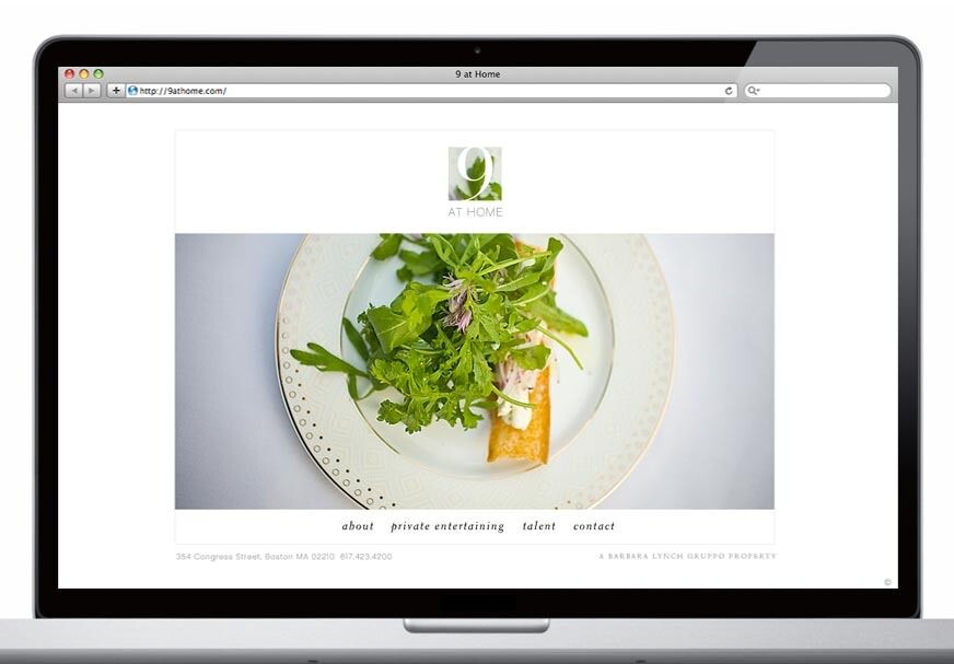 9 at Home restaurant webpage on a laptop