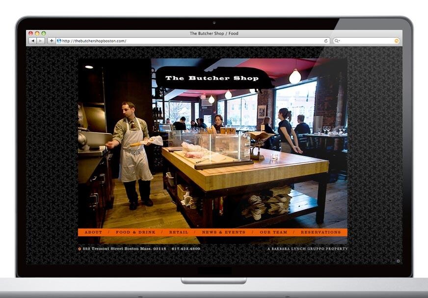The Butcher Shop website on a laptop