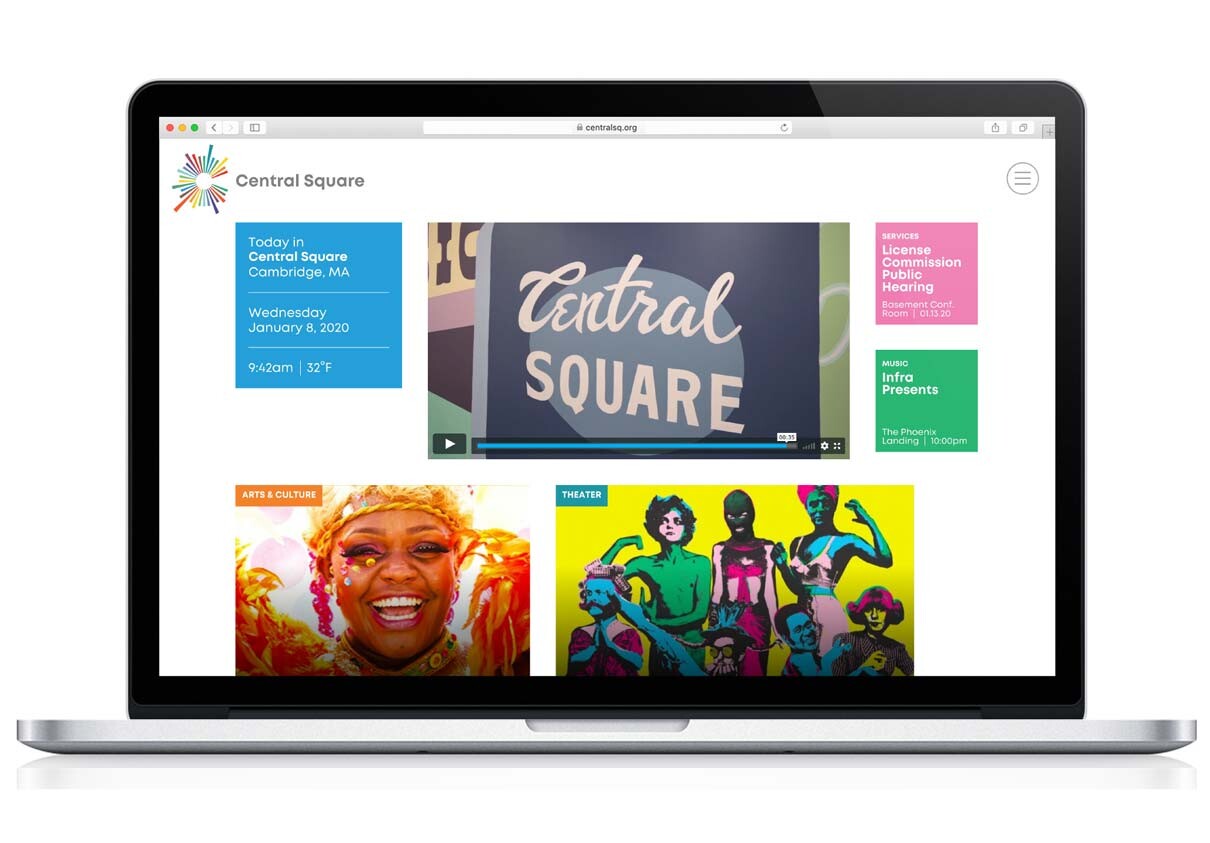 Central Square homepage in laptop