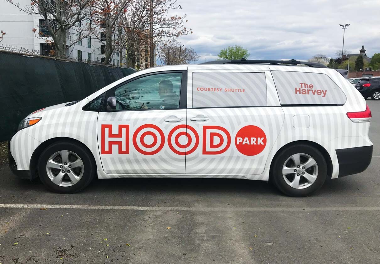 Hood Park van with logo wrap