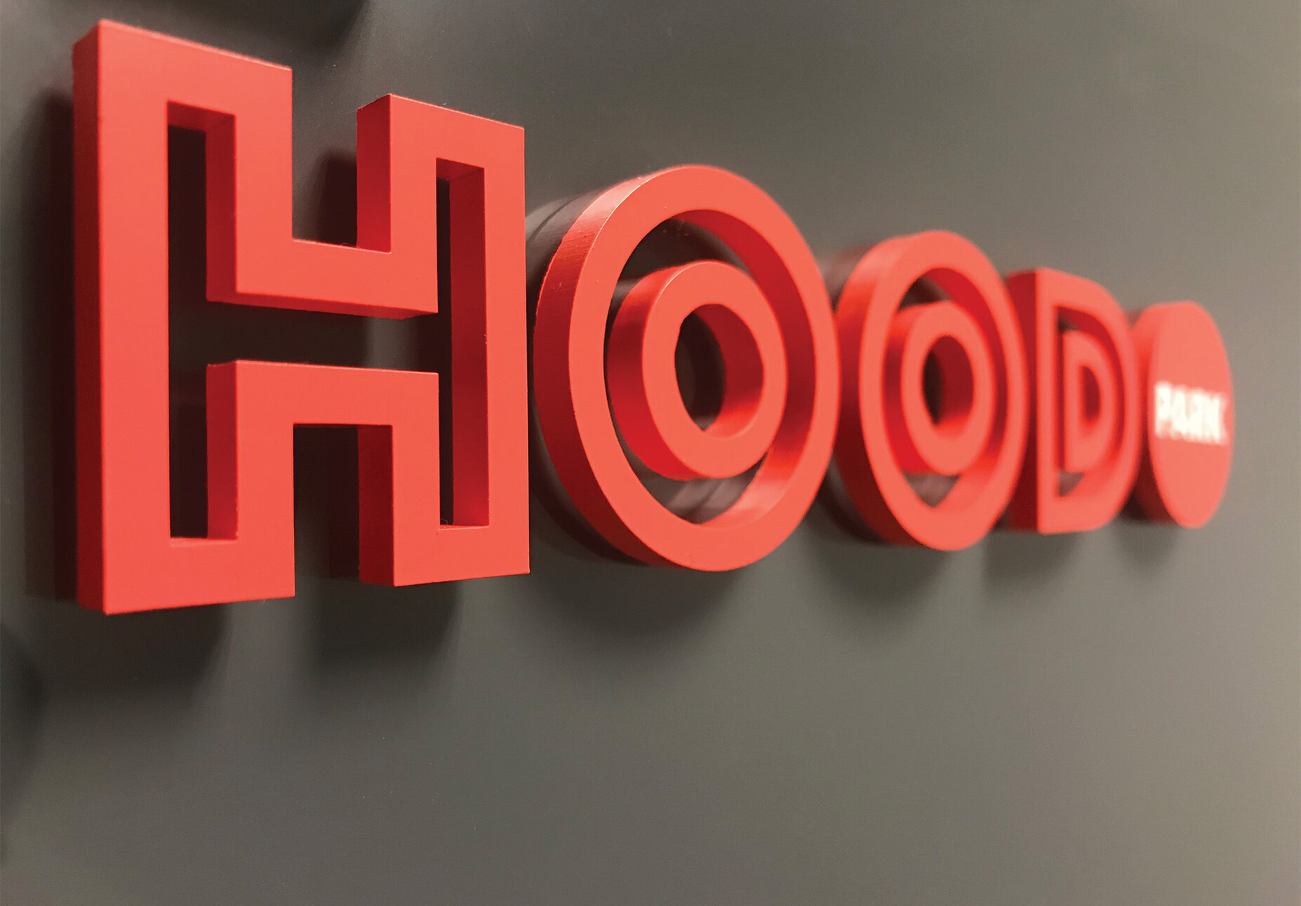 Hood Park three-dimensional interior sign