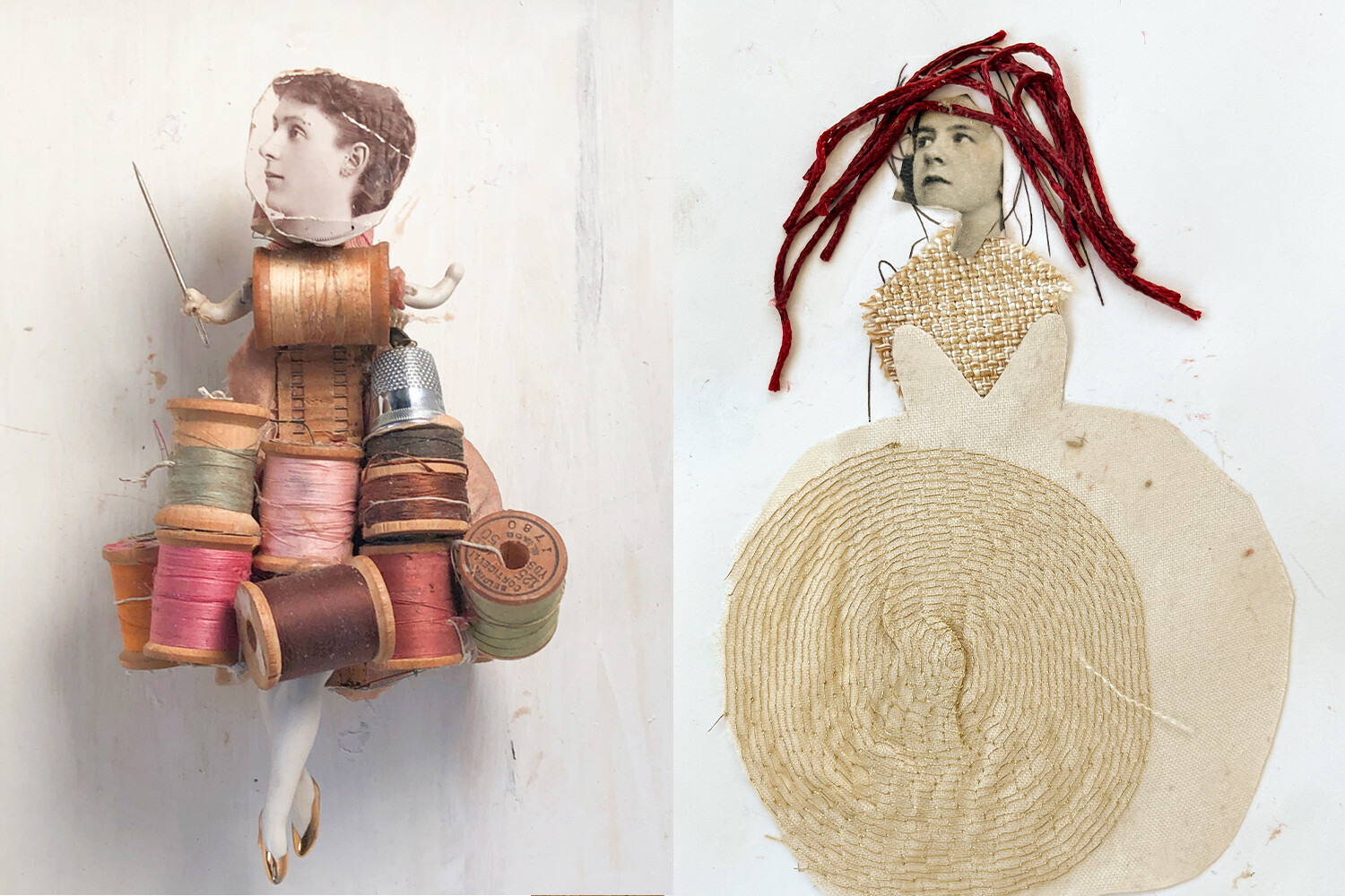 Two mixed media creations from noted illustrator/artist Polly Becker