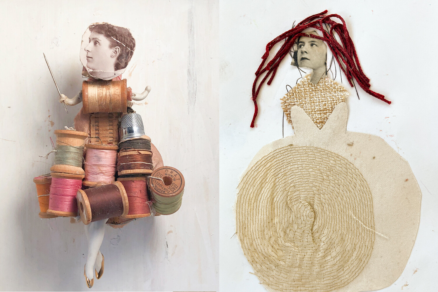 Two mixed media creations from noted illustrator/artist Polly Becker