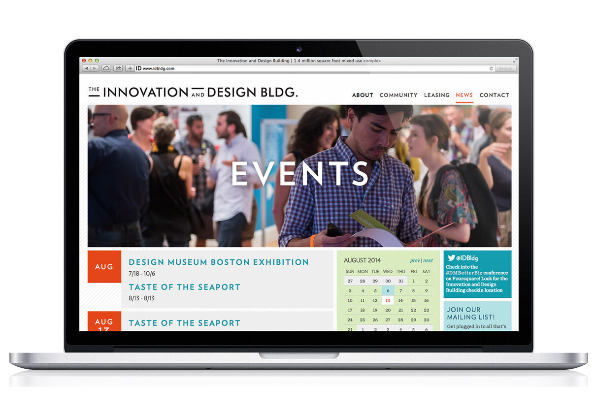 Innovation and Design Building Events webpage