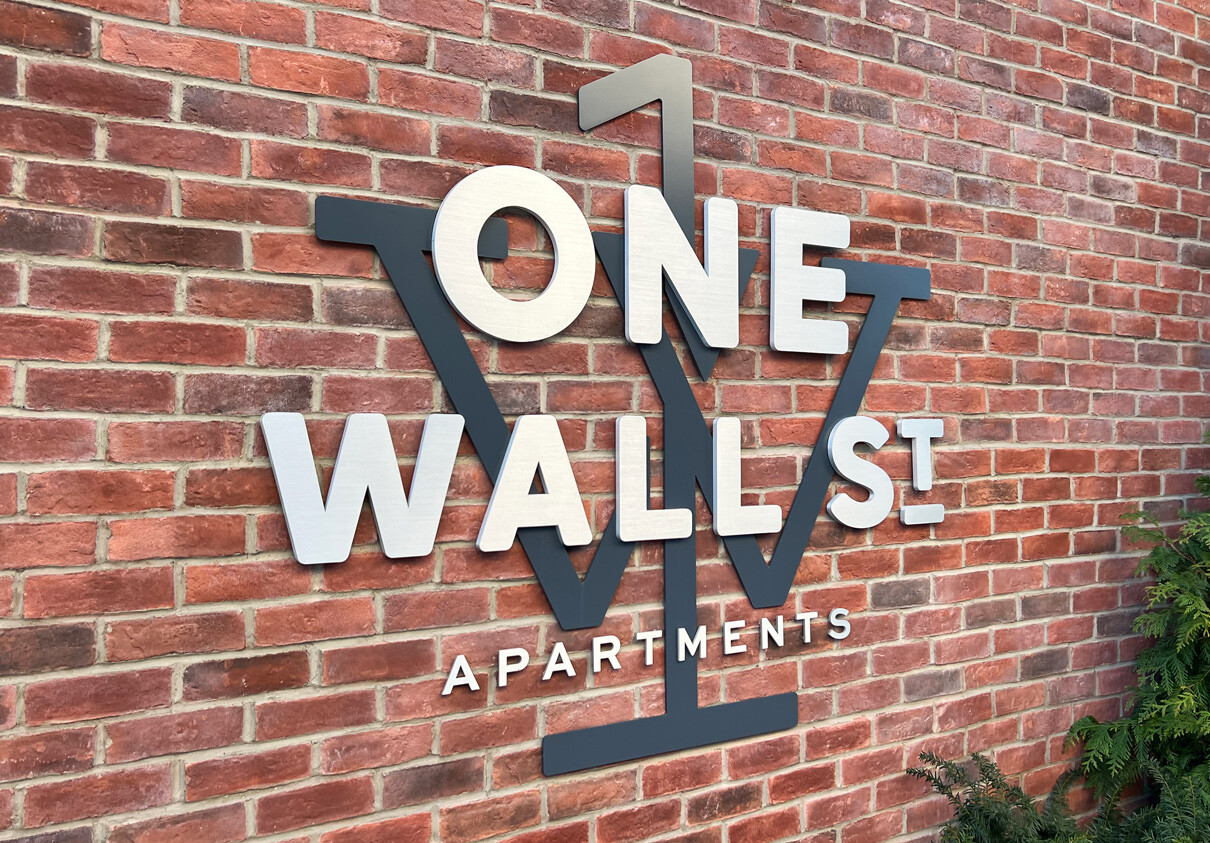 One Wall Street exterior logo application