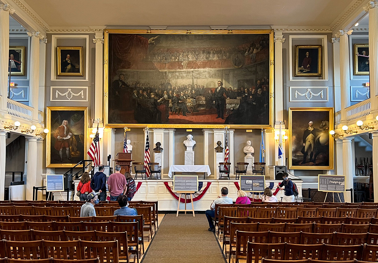 The Great Hall meeting place in Faneuil Hall