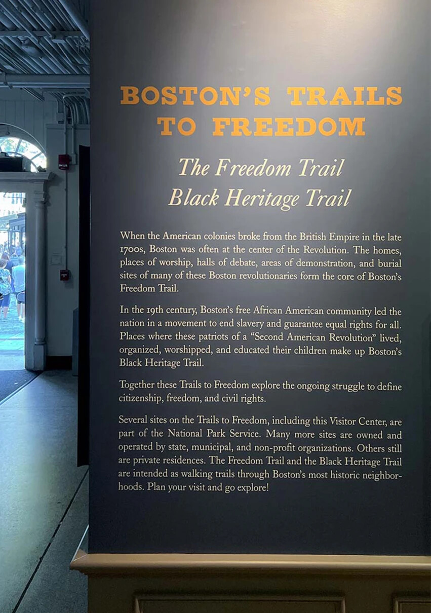 Boston’s Trails to Freedom: The Freedom Trail and Black Heritage Trail descriptions