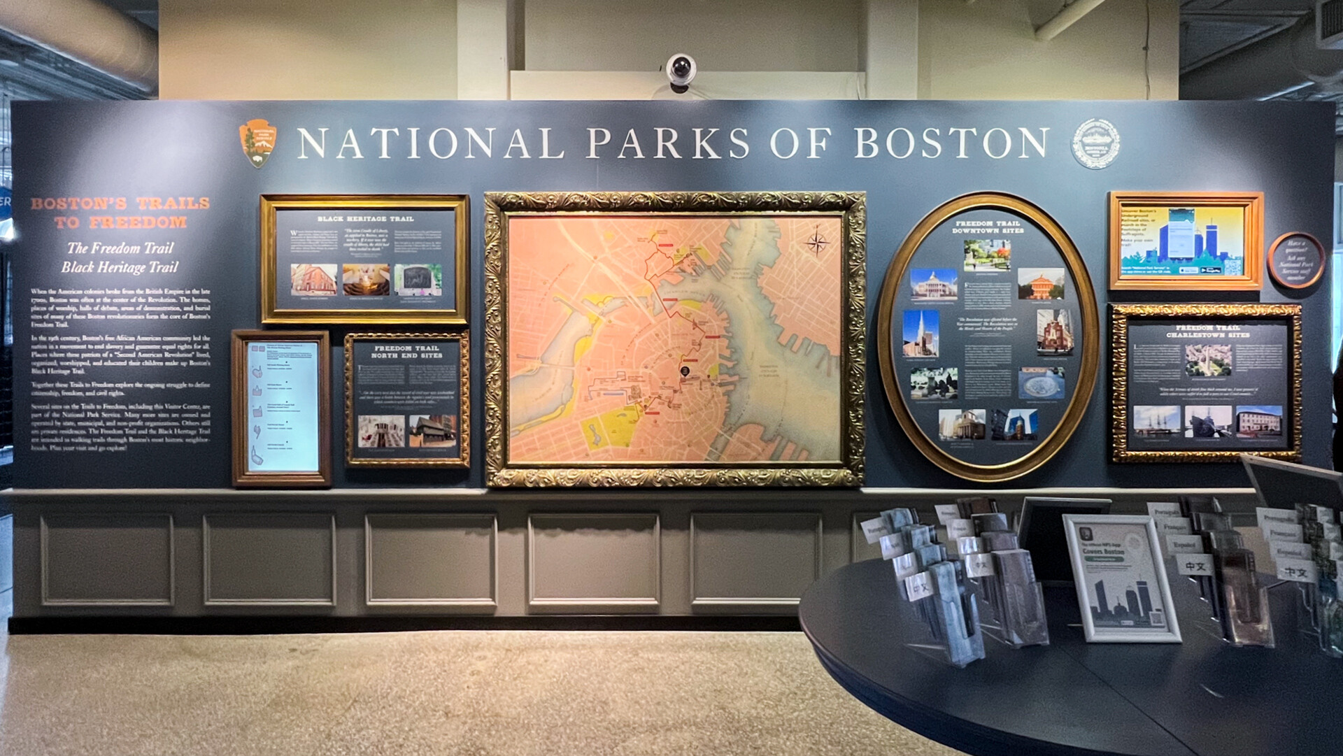 Visual Dialogue’s new National Parks of Boston information wall