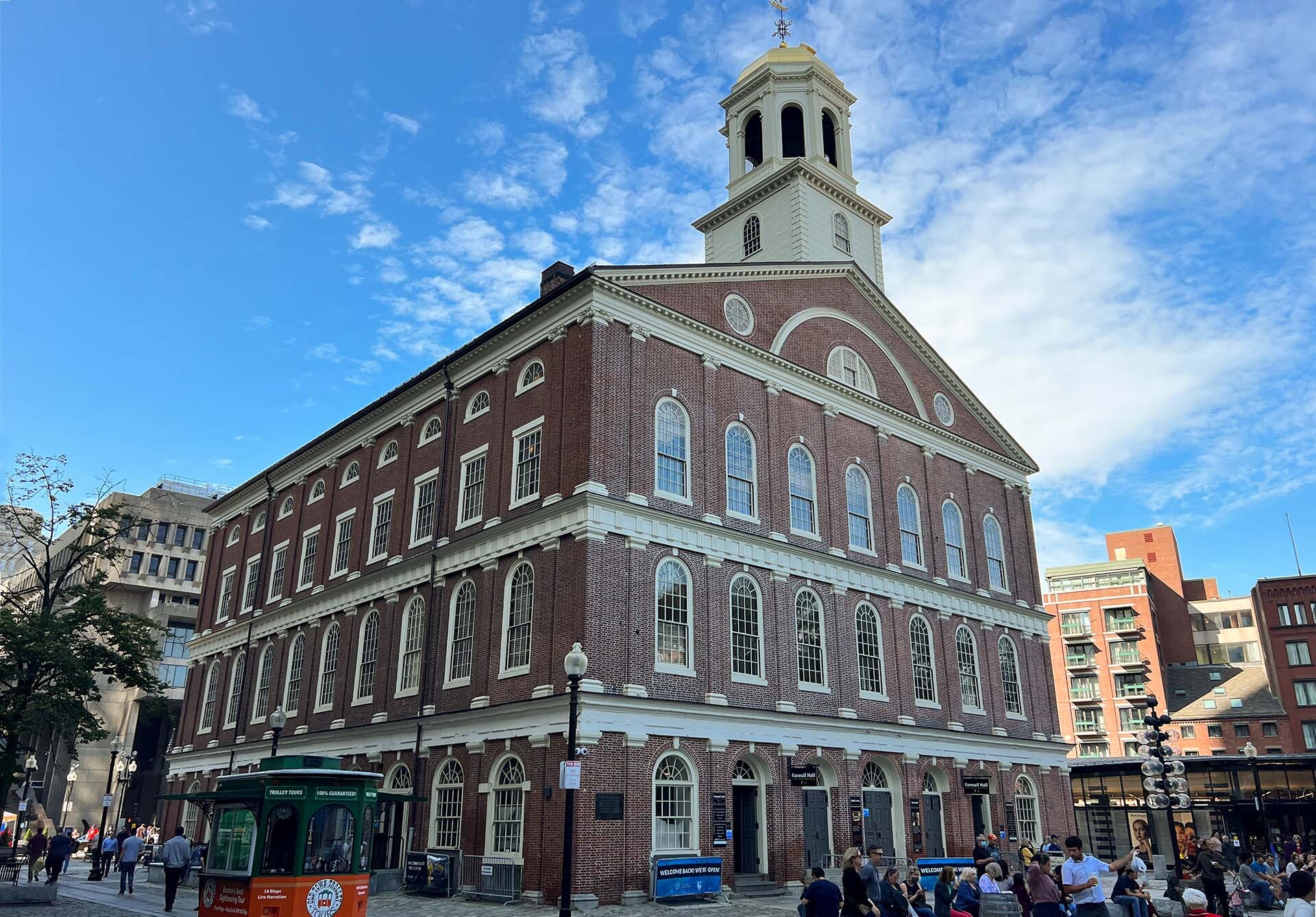 Faneuil Hall exterior on a clear day