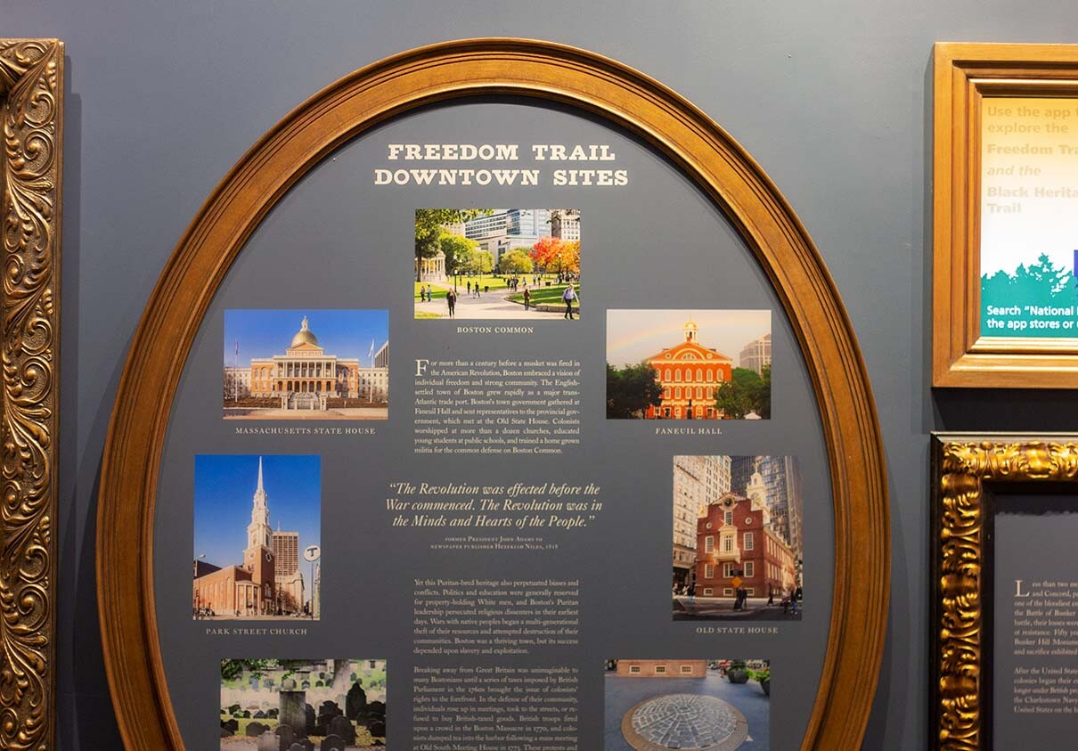 Freedom Trail downtown sites listing