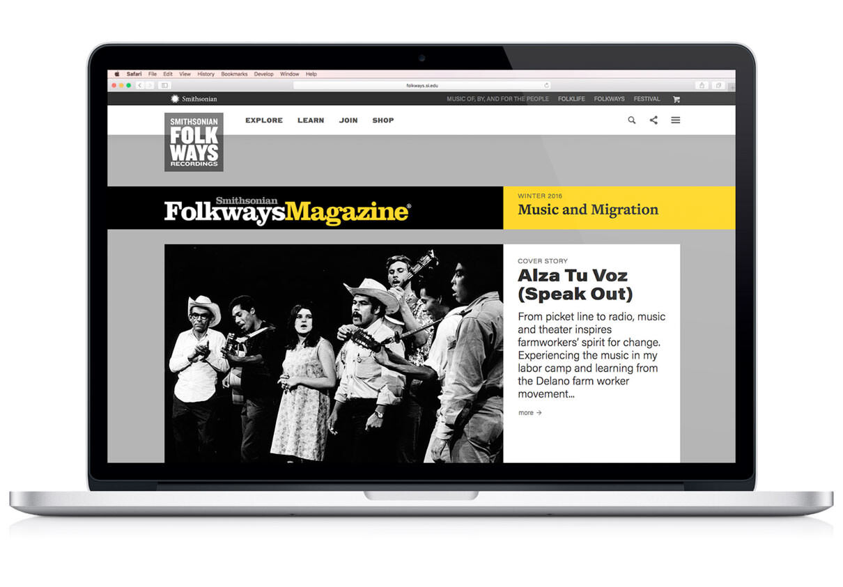 Smithsonian Folkways Magazine landing page