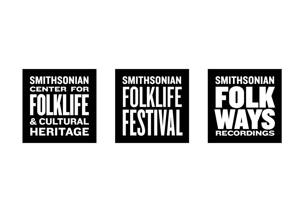 Smithsonian Folklife, Smithsonian Festival and Smithsonian Folkways logos side-by-side