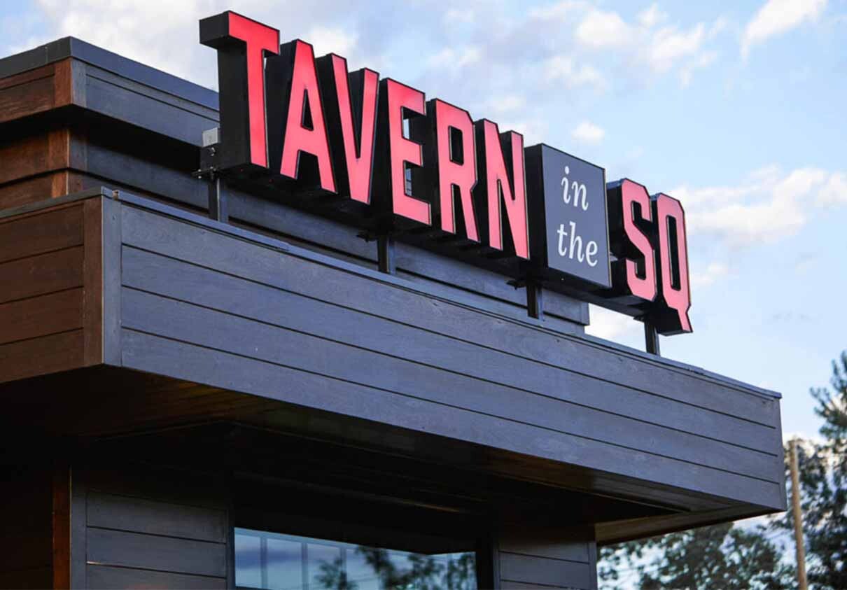 Tavern in the Square exterior signage