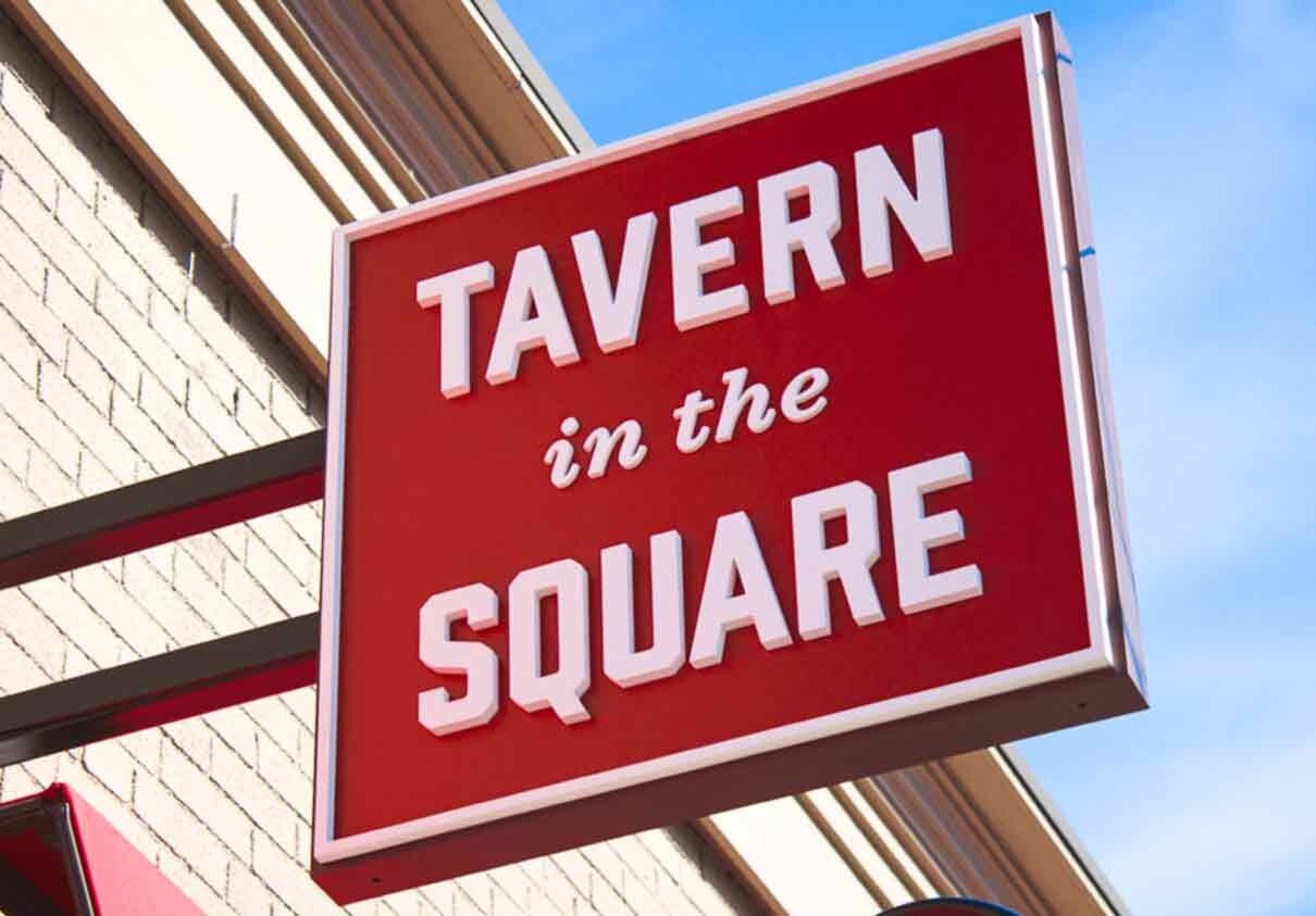 Tavern in the Square exterior sign