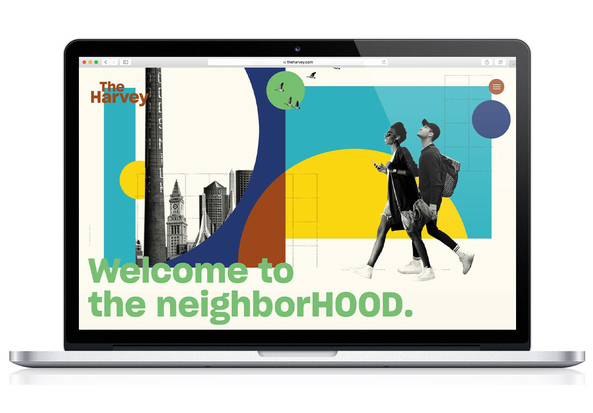 The Harvey website showing “Welcome to the neighborHOOD.”