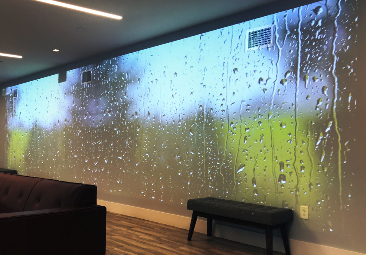 Union & West lobby art projection 1—rain