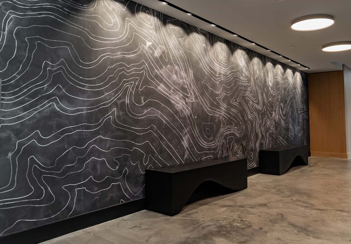 Wallpaper map with elevation contour lines